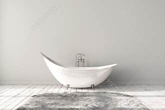 Blank bright bathroom