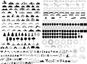Mountain logo set