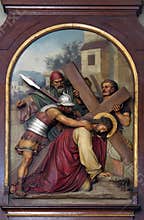 3rd Stations of the Cross, Jesus falls the first time