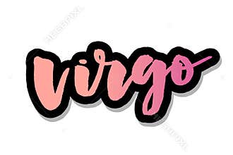 Virgo lettering Calligraphy Brush Text horoscope Zodiac sign illustration