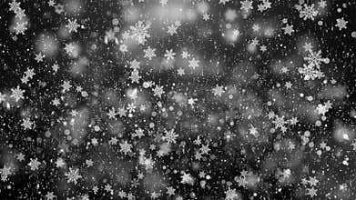 Falling Snow With Transparency Alpha Looped Animation Background.
