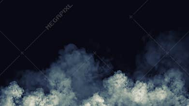 Abstract blue smoke steam moves on a black background . The concept of aromatherapy