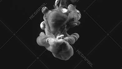 4K Colorful Ink Drop On A Black Background.