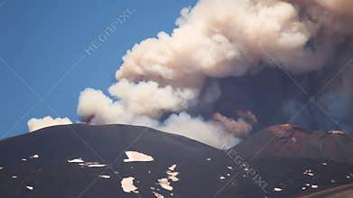 Lava flow on the volcano Etna. Sicily