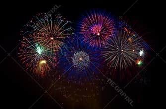 Colorful fireworks on a holiday night