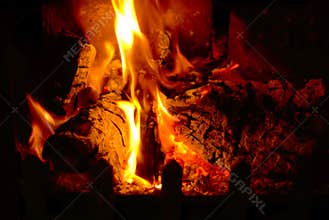 Warmth of a log fire.