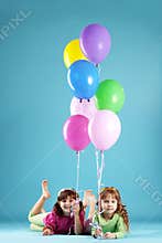 Happy colorful children