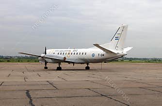 SAAB airplane fron Argentinian Air Force in Palomar, Argentina