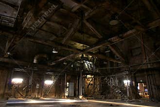 Old abandoned dark factory