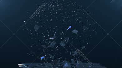 Broken glass, slow motion.