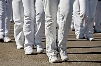 Marching in the sun