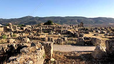 Ruins of ancient roman temple Volubilis near to Meknes, Morocco, Africa