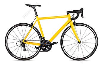 Yellow black racing sport road bike bicycle racer isolated
