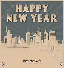 New York City New Year`s Invitation Art Deco Style