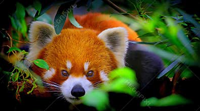 Curious red panda
