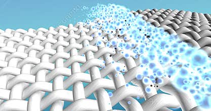 3d animation. Stain removal and fabric bleaching process.