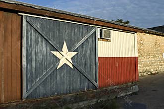 Texas Flag Painted on Historic Building