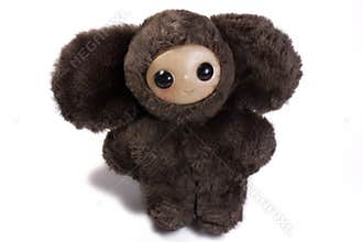 Russian cartoon character Cheburashka on White background
