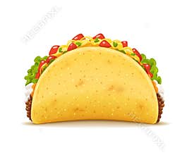 Tacos with meat and vegetable. Traditional mexican fast-food