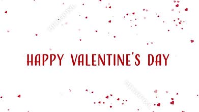 Happy Valentine`s Day animation with floating red hearts