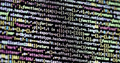 Scrolling down program code on computer screen