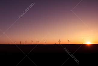 Wind power stations producing renewable engergy