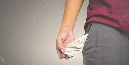 Man showing has no money