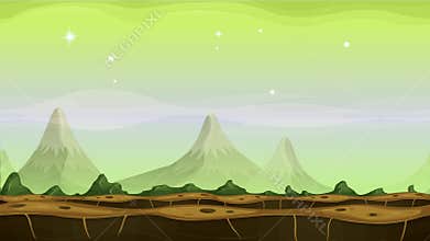 Fantasy alien mountains background loop