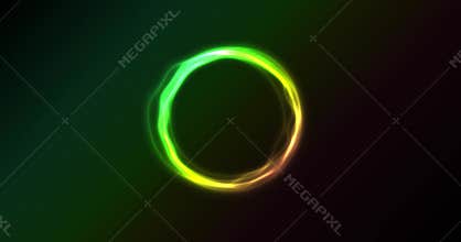 Abstract neon circles spinning animation