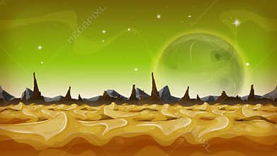 Fantasy alien planet seamless looping