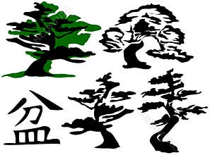 Bonsai Trees & Character [Vector]