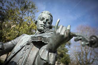 Bath, Somerset, United Kingdom, 22nd February 2019, Statue of Wolfgang Amadeus Mozart in Parade Gardens