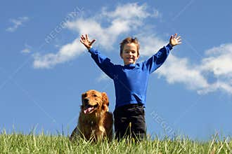 Boy and Dog in The Sky