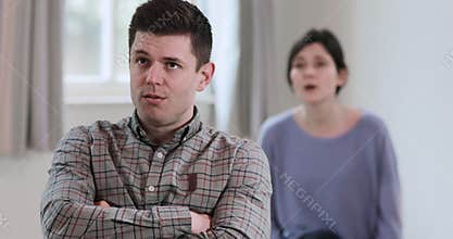 Couple with relationship problems having argument