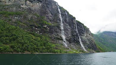 Waterfalls Seven Sisters, Geiranger fjord, Norway