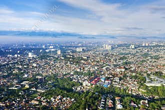 Beautiful Bandung city under blue sky