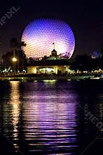 Epcot Center at night