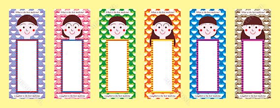 Kokeshi boy girl bookmark set