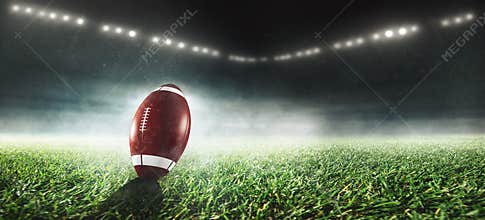 American football is on stadium