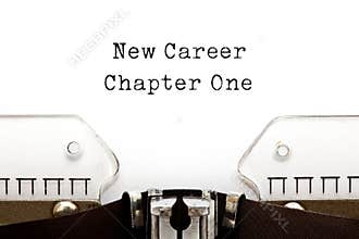 New Career Chapter One Typewriter Concept