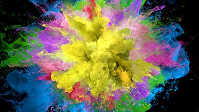 Color Burst - colorful smoke series of explosions fluid particles alpha matte