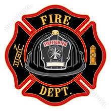 Fire Department Cross Black Helmet
