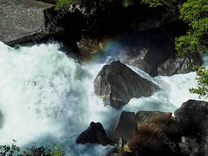 Rainbow over a Babbling Brook in Yosemite National Park