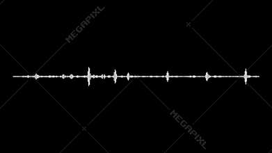 White and black audio waveform. Computer generated seamless loop abstract motion background