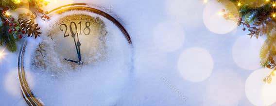 Christmas and happy new years eve background; 2018