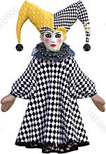 Porcelain Jest Pupper Doll Isolated