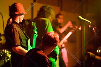 Rock Band on Stage