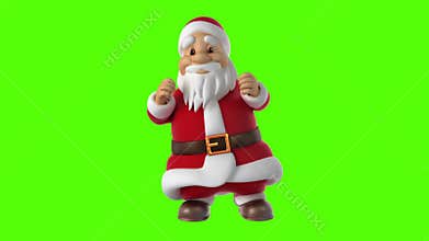 Dancing Santa Claus on a green background