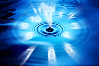 Abstract Time Clock Water