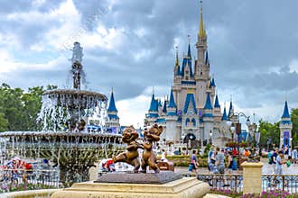 Disney World Orlando Florida Magic Kingdom chip and dale statue